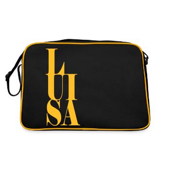 Luisa Name Vorname Moderne Schrift Wort Art - Retro Tasche - Schwarz/Gold - Hinten