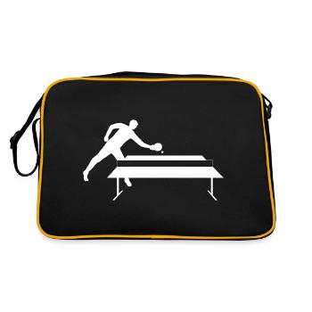 Player at table tennis table - Retro Bag - black/gold - Back