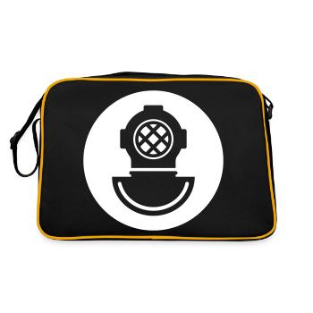 Diving helmet diving symbol - Retro Bag - black/gold - Back