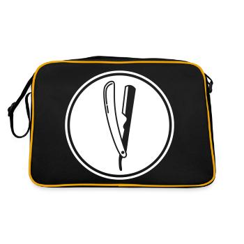 Shave Barber logo icon - Retro Bag - black/gold - Back