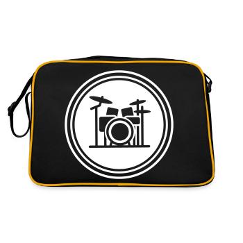 Schlagzeug - Retro Tasche - Schwarz/Gold - Hinten