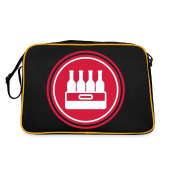 Bierflasche Kiste - Retro Tasche - Schwarz/Gold - Hinten
