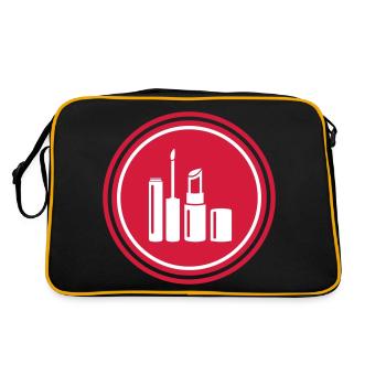 Icône Maquillage Cosmétiques - Sac Retro - noir/or - Dos