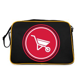 Wheelbarrow symbol - Retro Bag - black/gold - Back