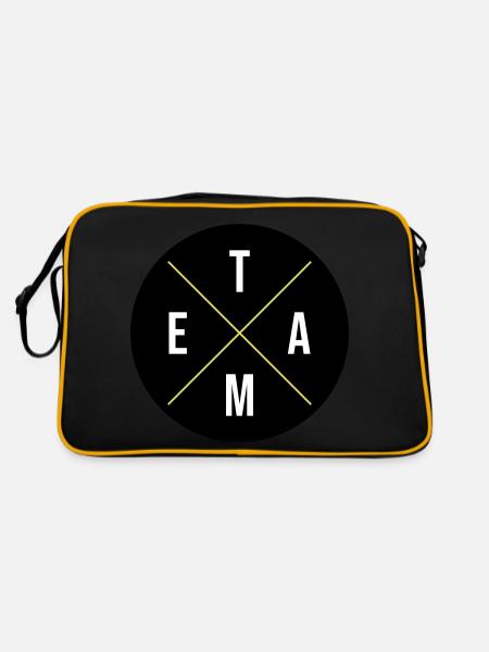 Team Kreis - Retro Tasche - Schwarz/Gold