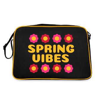 Spring vibes (eight flowers) - Retro Bag - black/gold - Back
