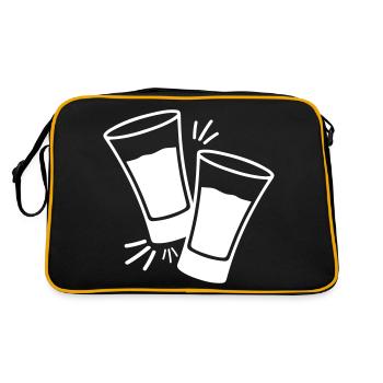 symbole de coups de vodka tequilla - Sac Retro - noir/or - Dos