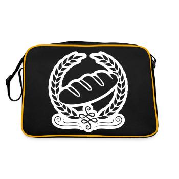 bread icon symbol wreath - Retro Bag - black/gold - Back