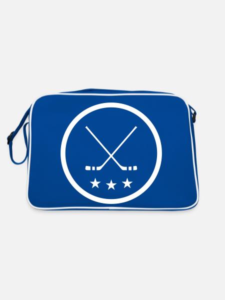 Bâtons de hockey sur glace - Sac Retro - bleu/blanc - Dos