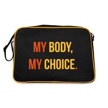My body, my choice. - Retro Tasche - Schwarz/Gold - Hinten