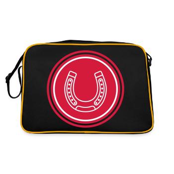 Hufeisen Icon - Retro Tasche - Schwarz/Gold - Hinten