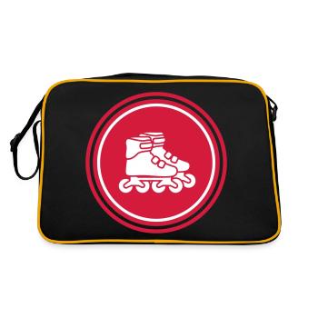Inline skates icon - Retro Tasche - Schwarz/Gold - Hinten