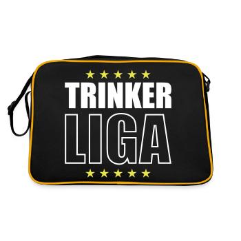 Trinker Liga Party Spruch - Retro Tasche - Schwarz/Gold - Hinten