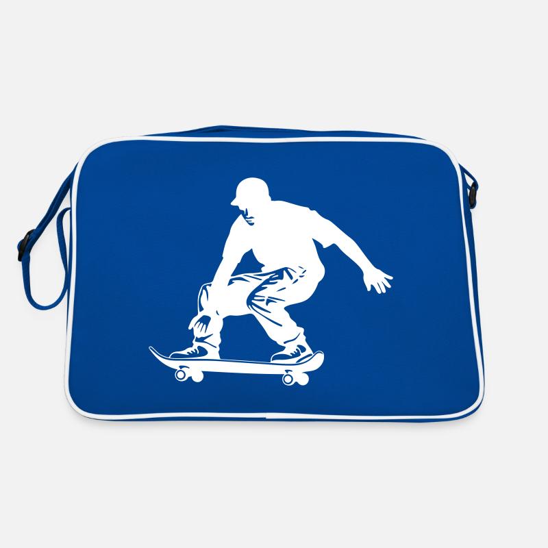 Skateboarding Mann Silhouette Skateboard Retro Tasche