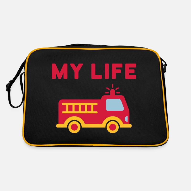 My life (Feuerwehrauto mit Leiter) Retro Tasche
