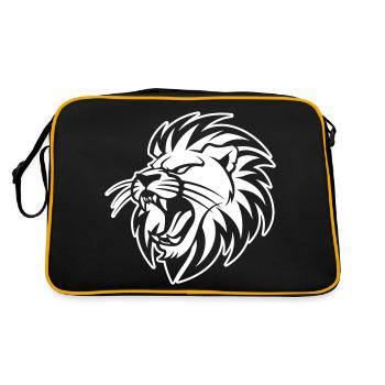 Lion Head Symbol Lion - Retro Bag - black/gold - Back