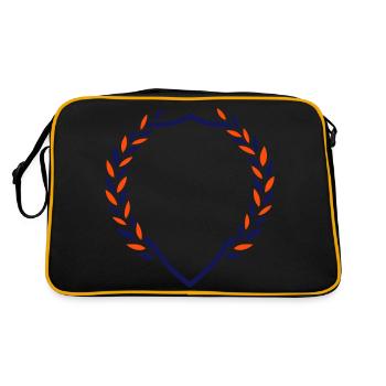 Schild Kranz Symbol Wappen - Retro Tasche - Schwarz/Gold - Hinten