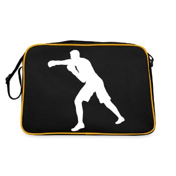 Boxer punch in white - Retro Bag - black/gold - Back