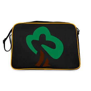 Baum - Retro Tasche - Schwarz/Gold - Hinten