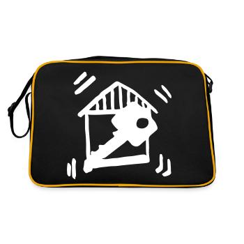 Maison clé de la maison / maison clé - Construction maison - Sac Retro - noir/or - Dos
