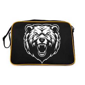 Tête de grizzli - Sac Retro - noir/or - Dos