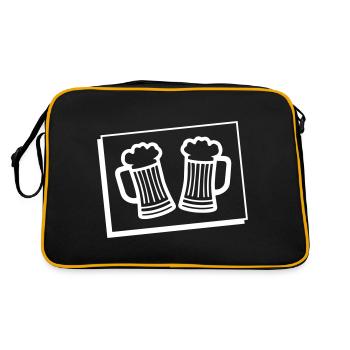 Icône de symbole de chope de bière de bière - Sac Retro - noir/or - Dos