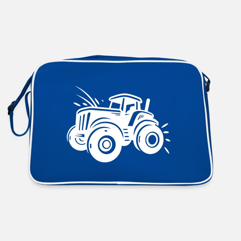 Tractor Farmer Silhouette Retro Bag