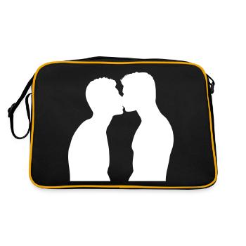 erotic kiss of two gay men - Retro Bag - black/gold - Back