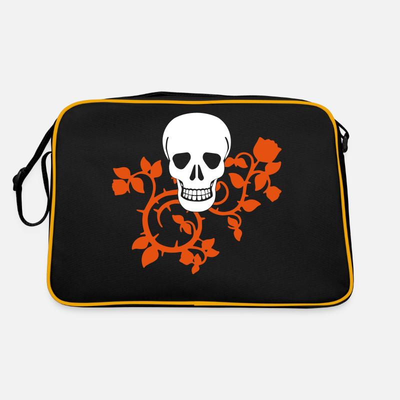 scull mit ranken - Design-Farben wählbar Retro Tasche