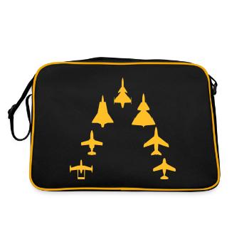 Swedish Air Force - Générations de chasseurs à réaction - Sac Retro - noir/or - Dos