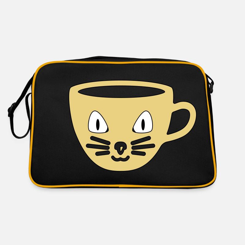 Tasse mit Katzengesicht Kaffeetasse Teetasse Katze Retro Tasche