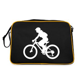Mountain Bike Bicycle Woman Silhouette - Retro Bag - black/gold - Back
