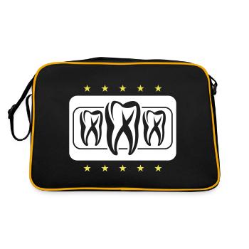 Tooth Dental Dentist Icon - Retro Bag - black/gold - Back