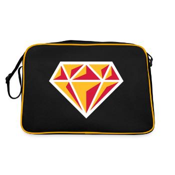 Diamond (Gemstone Brilliant Symbol / NEG Red 3C) - Retro Bag - black/gold - Back