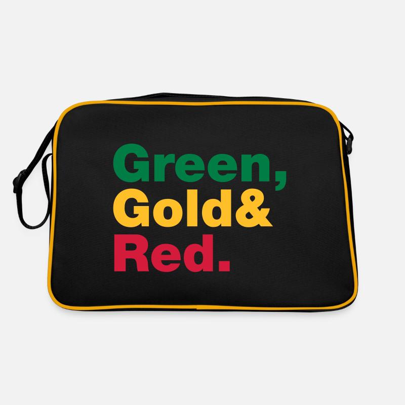 Vert, or et rouge. Sac Retro