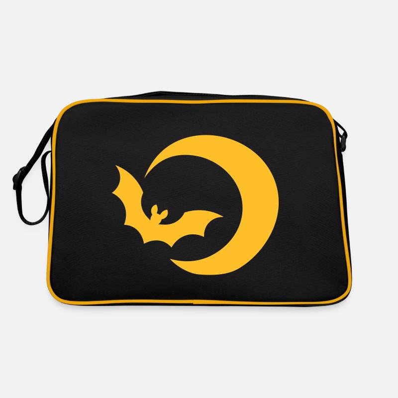 Fledermaus & Mond / bat & moon / Nachthimmel night Retro Tasche
