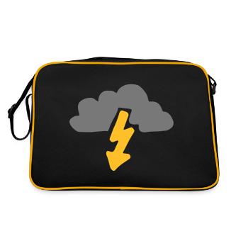 Yellow lightning cloud - Retro Bag - black/gold - Back