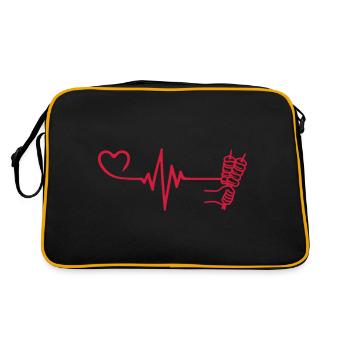 Brochette Kebab Grill Pulse Heartbeat Love - Sac Retro - noir/or - Dos