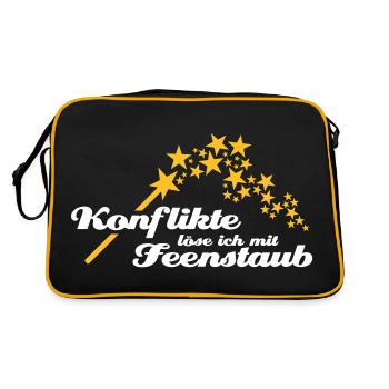 Je résous les conflits avec la poussière de fée - Sac Retro - noir/or - Dos