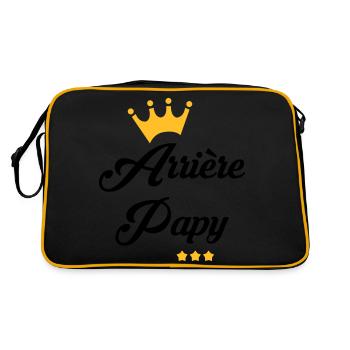Papy Papi Grand-Père Retraite famille - Sac Retro - noir/or - Dos