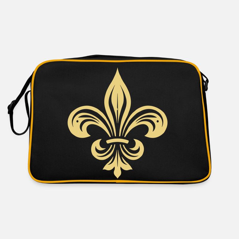 fleur de lys - Sac Retro - noir/or