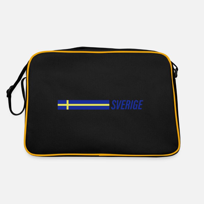 Équipe de la Suède - Sac Retro - noir/or