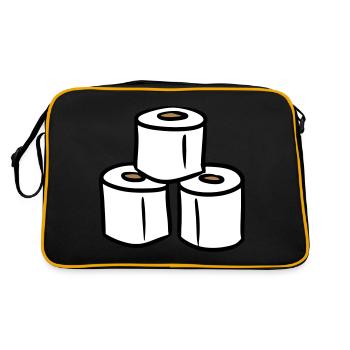 Klopapier Turm Toilettenpapier - Retro Tasche - Schwarz/Gold - Hinten