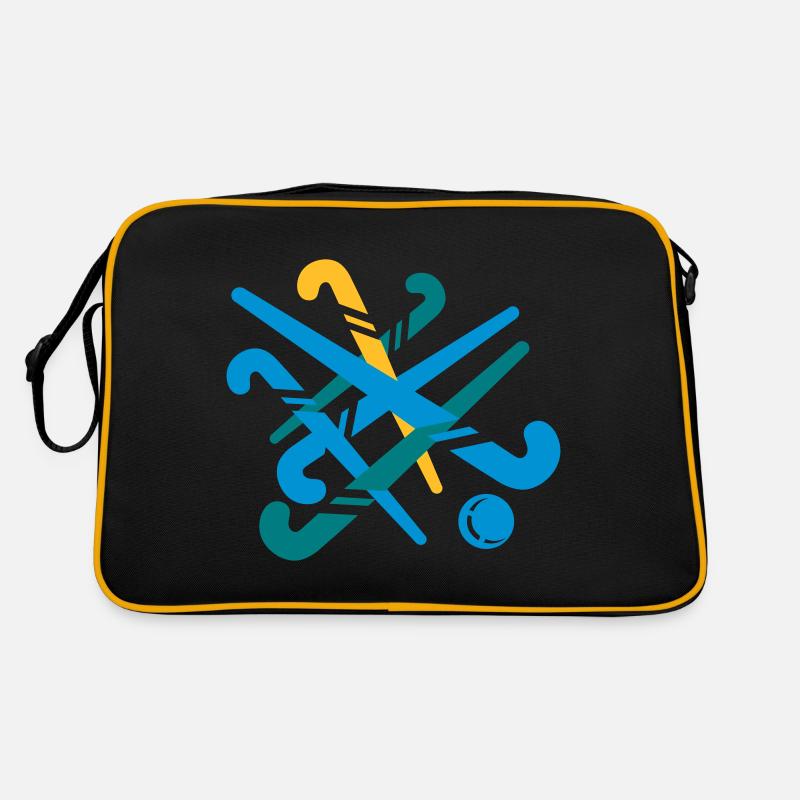Hockeyschläger - Retro Tasche - Schwarz/Gold