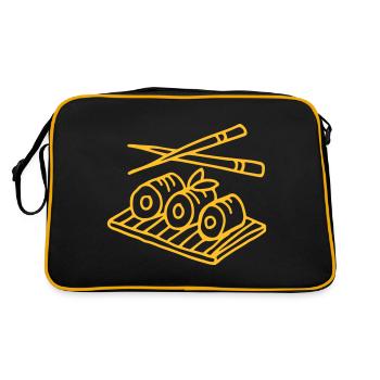 Sushi Cuisine Asiatique Maki - Sac Retro - noir/or - Dos