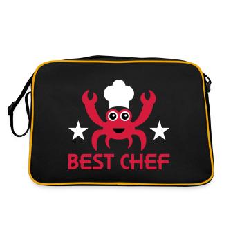 Meilleur chef (crabe, chapeau de chef, étoiles) - Sac Retro - noir/or - Dos