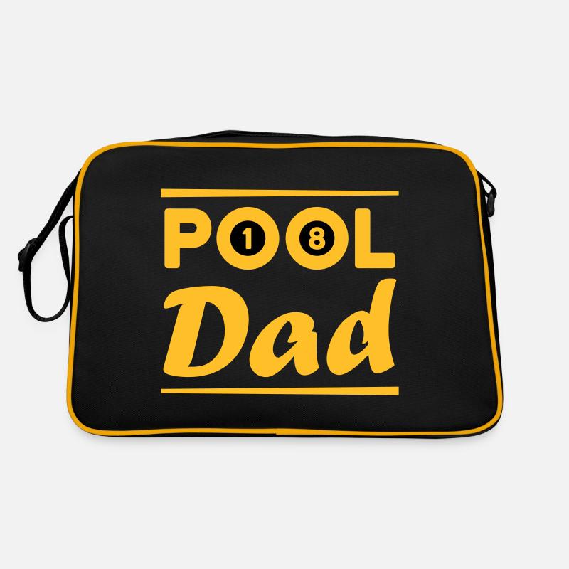 Pool dad (Billardkugeln 1 und 8, Billardqueues) Retro Tasche