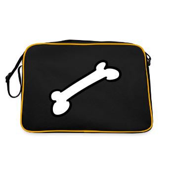 Bone Dog Bone Gift Idea Dog Love - Retro Bag - black/gold - Back