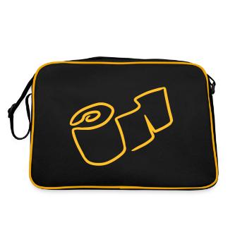 Klopapier Toilettenpapier Rolle toilet paper - Retro Tasche - Schwarz/Gold - Hinten