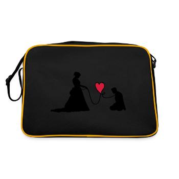 Couple de mariage Jeunes mariés Drôle - Sac Retro - noir/or - Dos